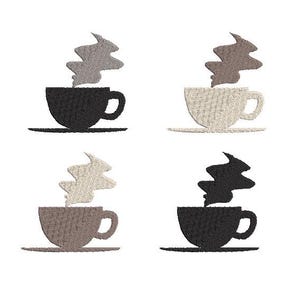 Broderidesign för kaffekopp: Barista Java (digital nedladdning)