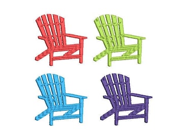Adirondack Chair Embroidery Design, NOT A PATCH, Beach Life, Relax, 4 Sizes, Chair Design, Beach Chair, Summertime, Firepit, Fire Pit