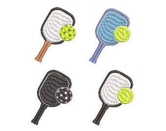 Pickleball Paddle Stickdatei, Stickdatei, Stickdatei, 4 Grössen