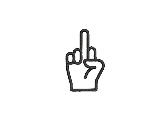 Middle Finger Machine Embroidery Design NOT A PATCH 4 Sizes | Etsy