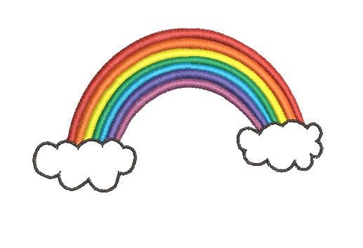 Rainbow Machine Embroidery Design - Etsy UK