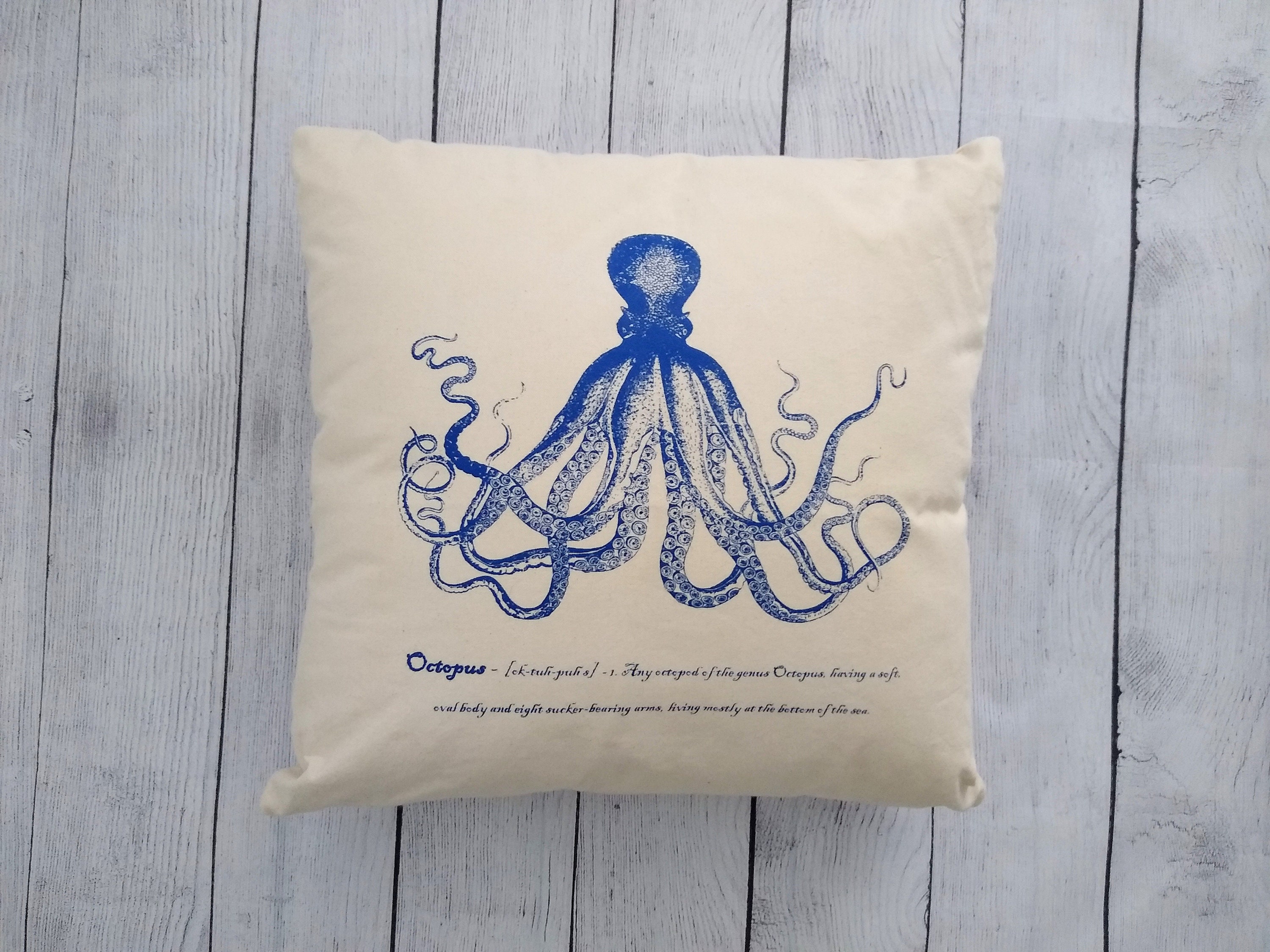 blue octopus pillow