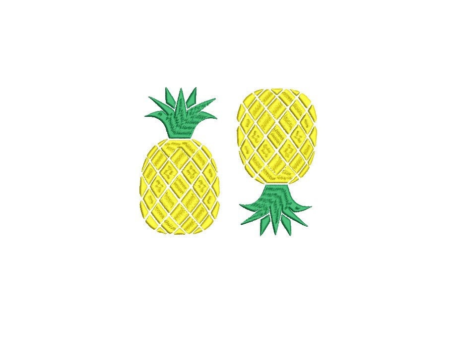 Pineapple Machine Embroidery Design 4 Sizes Pineapple Etsy