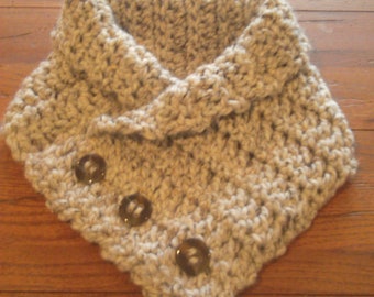 Easy to Make Cowl with Decorative Buttons PDF -  PATTERN ONLY