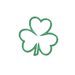 Könnte beinhalten: Eine grüne Umrandung eines Kleeblatts, einem dreiblättrigen Kleeblatt, mit weißem Inneren.