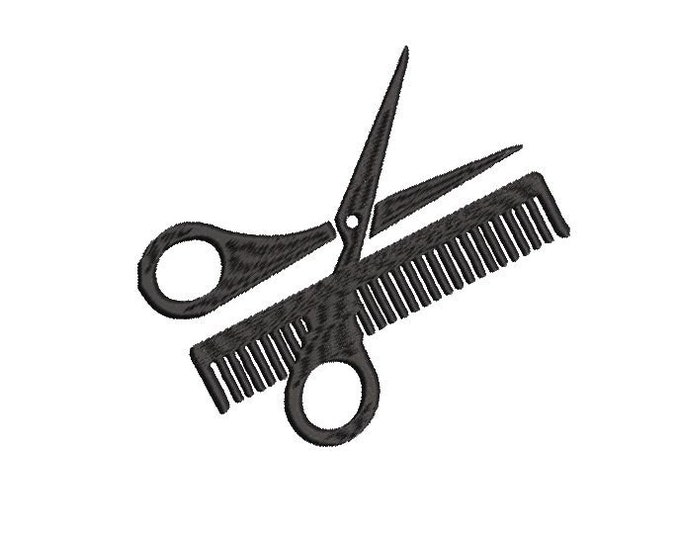 Scissor and Comb Machine Embroidery Design 4 Sizes Scissor Etsy