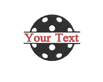 Split Pickleball Stickdatei, personalisierter Text (Digitaler Download)