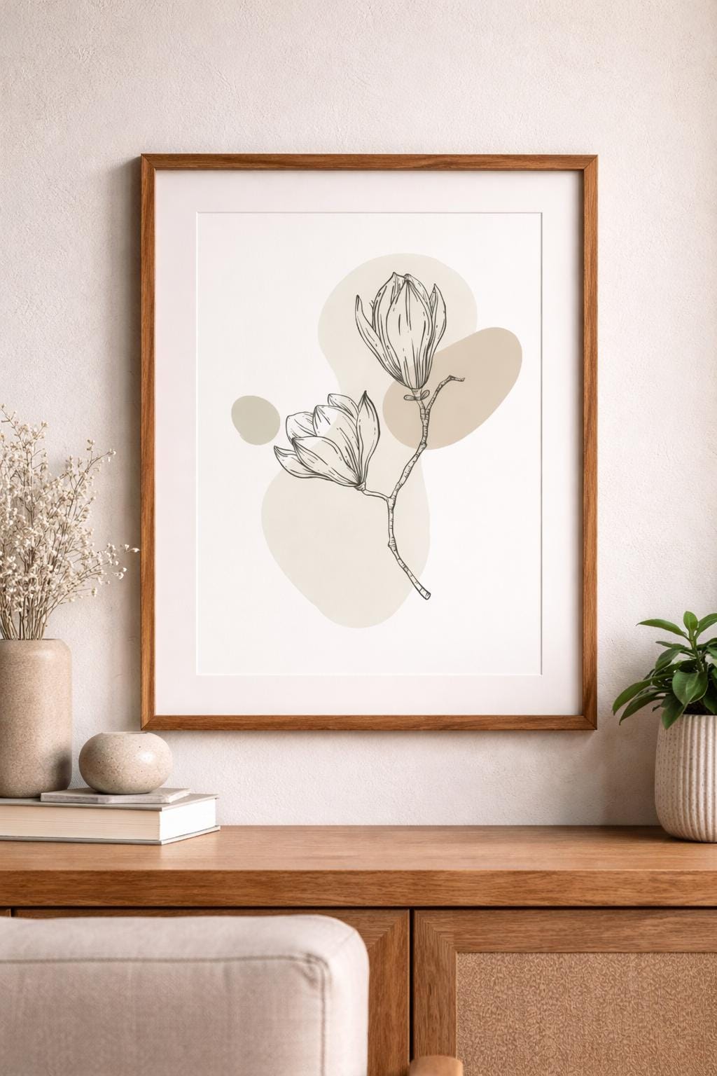 Minimalist Floral Line Art Printable | Neutral Botanical Wall Art ...