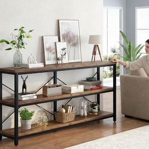 Console Table | Minimalist Modern 3 Tier Sofa Table | Narrow Entryway Storage