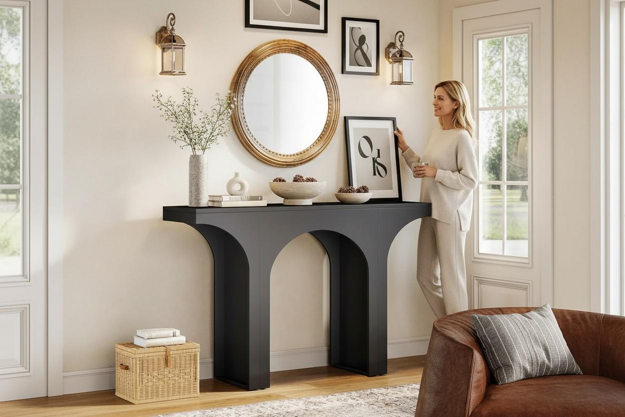 Console Table | Modern Arched Design | Living Room Entryway & Hallway ...