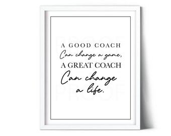 Inspirational Coach Quote Print: Sports Gift, Boys Room Decor (Digital Download)