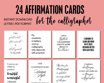 Affirmation Manifestation Cards for Calligraphers