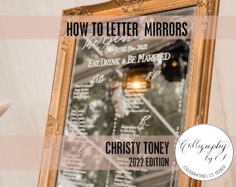 How to Letter Mirrors / Mirror Lettering / Mirror Seating Chart DIY
