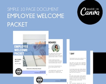 Employee Onboarding, Canva Template, Editable Welcome, Small Business Supplies, Instant Download, Welcome Packet