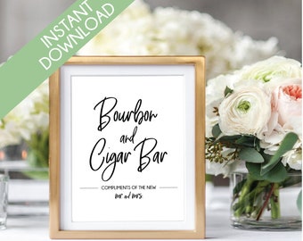 Bourbon and Cigar Bar Sign