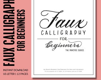 Faux Calligraphy / For Beginners / Digital Download