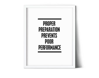 Proper Preparation Motivational Sports Printable