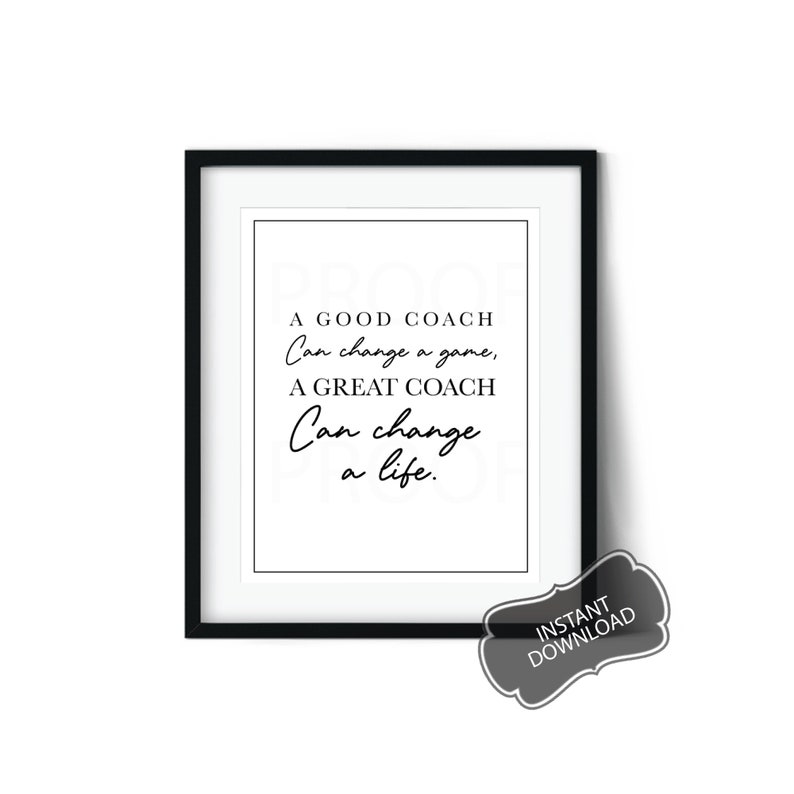 Coach Print / Sports Printable / A Good Coach / A Great Coach - Etsy España