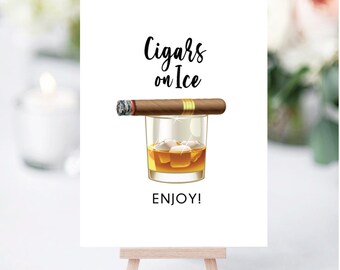Cigars on Ice Bar Sign