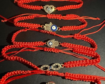 赤と金のラキ（邪視除け）ブレスレット（6種類）