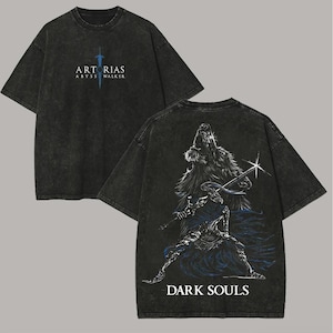 Vintage Wash Souls Shirt, Soulsborne Inspired, Video Game Aesthetic, Metal Style Gift for Him