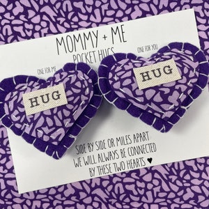 Ensemble de câlins assortis en feutre rouge Mommy and Me | Cadeau pour maman et fille | Petit cadeau pour maman et fille | Cadeau maman et fils