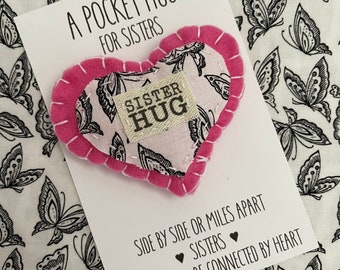 Sister Pocket Hug | Sentimental Gift | Missing You Gift | Small Birthday Gift | Get Well Soon Gift | Thinking of You | Mothers Day