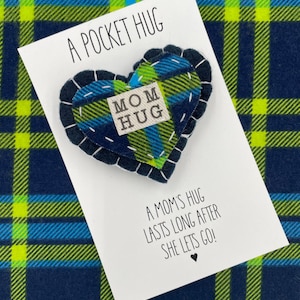 Boy Mom Pocket Hug | College Freshman Gift | Sending Love From Mom | I Miss You Gift | A Mothers Love | Mother Son Gift | Care Package Gift