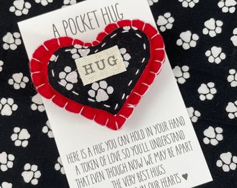 Abrazo de bolsillo / Regalo sentimental / Regalo para decir "Te extraño" / Pequeño regalo de cumpleaños / Regalo para desear una pronta recuperación / Pensando en ti / Regalo para un nuevo cachorro / Perro