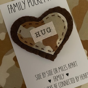 Camo Pocket Hug Deployment Always With You Token Missing You Gift Military Gift Camouflage Gift Thinking of You One Day Closer image 4