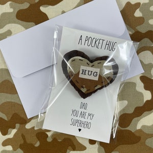 Camo Pocket Hug Deployment Always With You Token Missing You Gift Military Gift Camouflage Gift Thinking of You One Day Closer image 8
