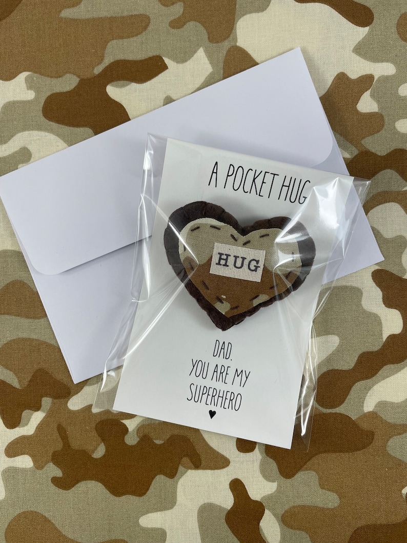 Camo Pocket Hug Deployment Always With You Token Missing You Gift Military Gift Camouflage Gift Thinking of You One Day Closer image 8