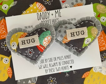 Daddy + Me Pocket Hug | First Day of School | Back to Work | New Dad Gift | Thinking of You Gift | Sentimental Gift | Baby Shower Gift