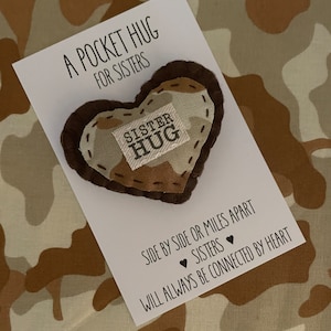 Camo Pocket Hug Deployment Always With You Token Missing You Gift Military Gift Camouflage Gift Thinking of You One Day Closer image 7