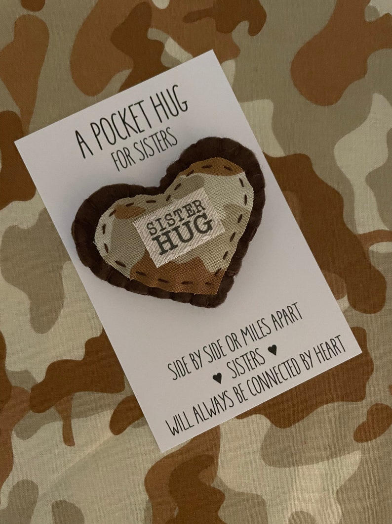 Camo Pocket Hug Deployment Always With You Token Missing You Gift Military Gift Camouflage Gift Thinking of You One Day Closer image 6