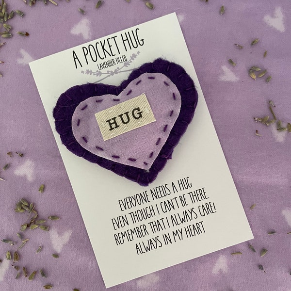 Lavender Filled Pocket Hug Relaxing, Calming Scent | Spa Gift | Stress Relief Gift | Gift for New Mom | Floral Aromatherapy | Gift for Her