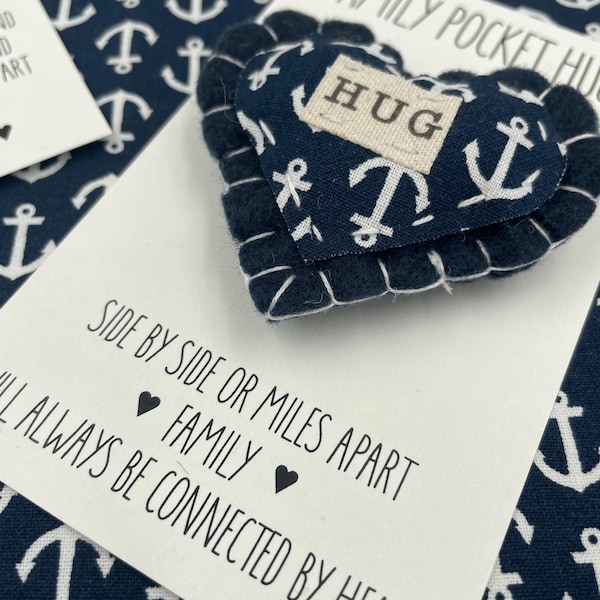 Navy Family Pocket Hug for Deployment Care Package | Long Distance US Navy Gift | Family Deployment Countdown