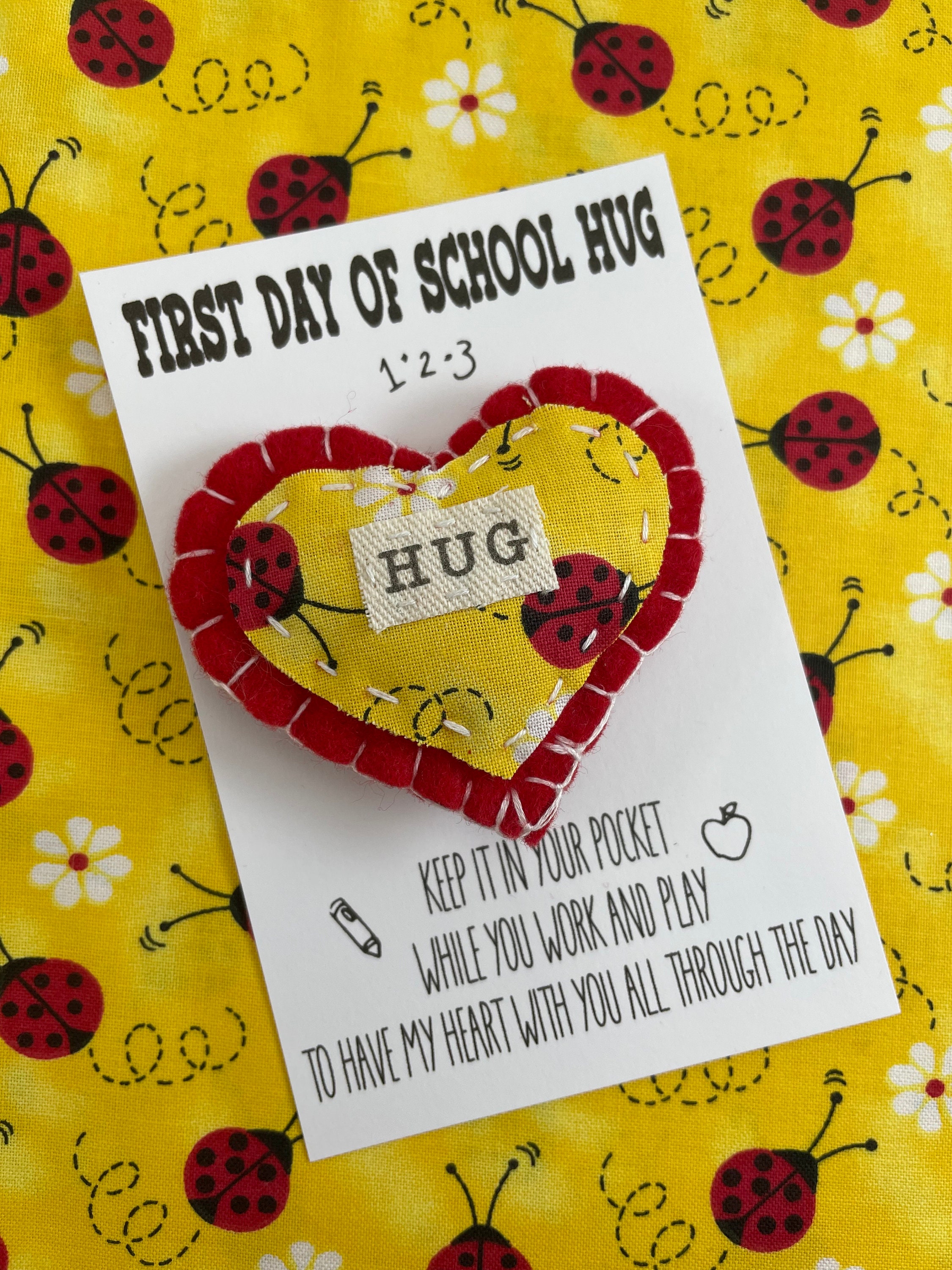 First Day of School Pocket Hug | Back to School Hug | Backpack ...