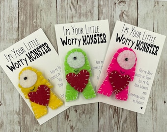 Worry Monster Stress Relief Doll | Anxiety Monster | Worry Doll | Handmade Doll | Stress Relief Care Package for Child
