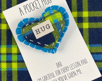 Fathers Day Hug | Give Dad a Hug | Gift For Dad | Pocket Hug for Dad | Small Gift for Dad | Sentimental Gift for Dad | Dad And Me Gift