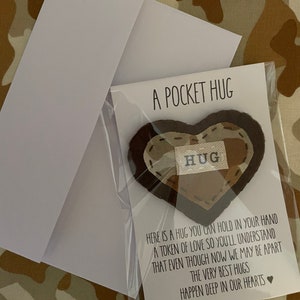 Camo Pocket Hug Deployment Always With You Token Missing You Gift Military Gift Camouflage Gift Thinking of You One Day Closer image 8