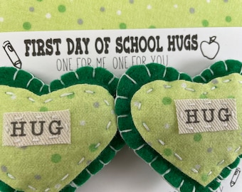 1st Day of School Pocket Hug Set | Missing You Gift Set | Kindergarten First Day Gift | Preschool First Day Set | Mom and Me | Dad and Me