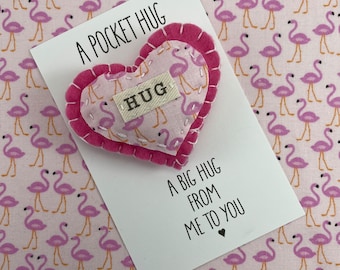 I Just Want to Give You A Hug | Small Pocket Hug | Flamingo Gift | Missing You Gift | Get Well Soon Gift | Long Distance Friend