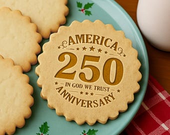 USA 250th Anniversary Cookie Stamp – Patriotic Baking Embosser