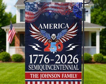 USA 250th Anniversary Garden Flag – 250 Years America Semiquincentennial 1776–2026 Patriotic Outdoor Decor