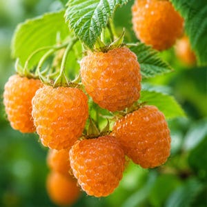 3 Double Gold Raspberry Live Plants,  Dormant Bare Root Canes, Everbearing Golden Raspberry, Sweet Yellow Berry Bush