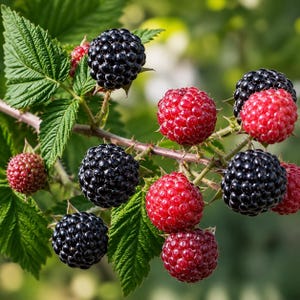 Jewel Black Raspberry Plants, 3 Large One-Year Plug Bushes, Hardy Sweet Fruit