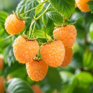 3 Double Gold Raspberry Live Plants,  Dormant Bare Root Canes, Everbearing Golden Raspberry, Sweet Yellow Berry Bush