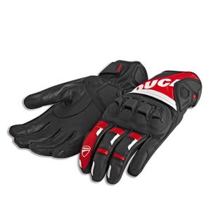 Ducati Sport C4 Fabric Leather Motorcycle Riding Gloves Touchscreen Protective Short Cuff