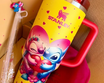 Personalized Stitch Design 40 oz StanleyxDisney Tumbler,  Nice Gift for Him Or Her